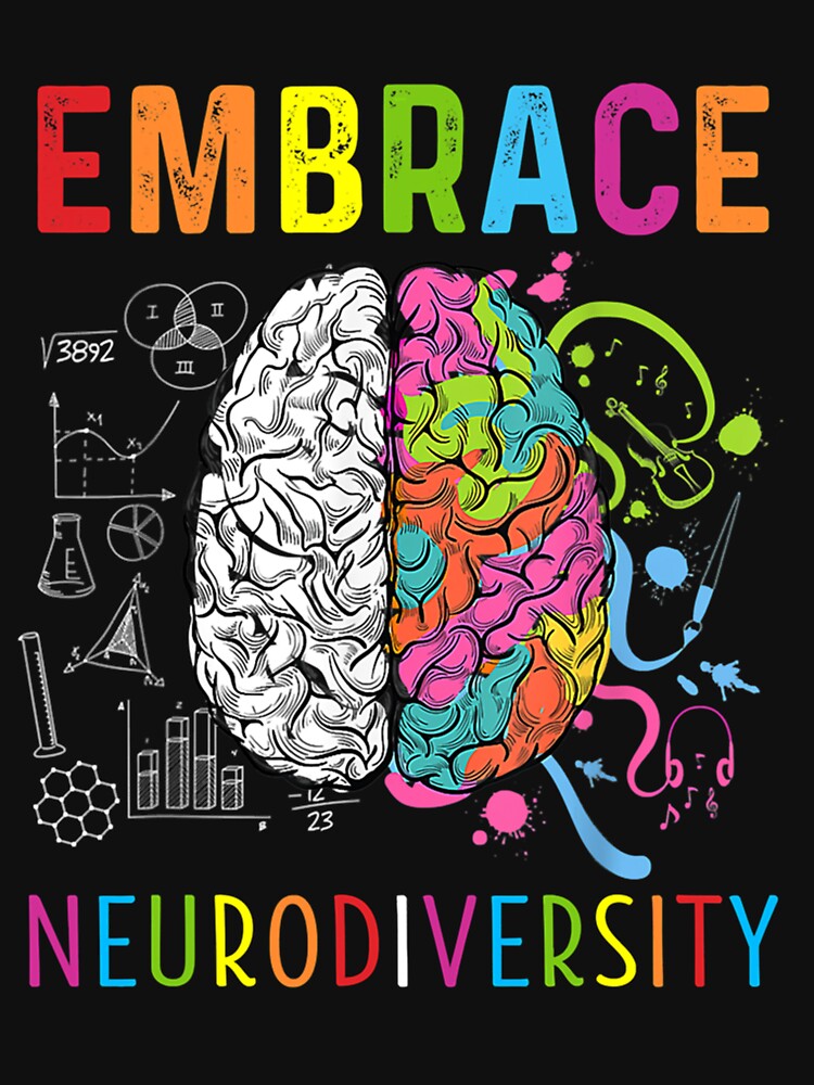Embrace Neurodiversity Brain Embrace ADHD Autism ASD by hoiurara T-Shirts, Hoodie, Sweatshirt | BlankRebels.com (Image 3)
