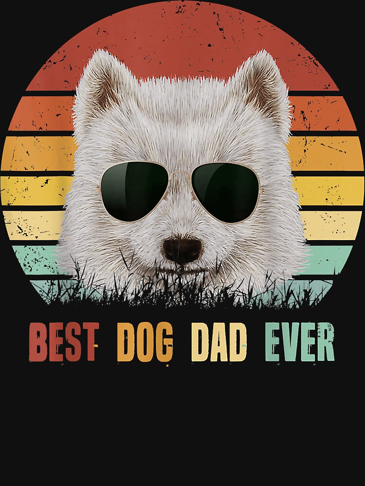 Mens Vintage Best Dog Dad Ever Samoyed Tshirt Fathers D by IsraelCastro
