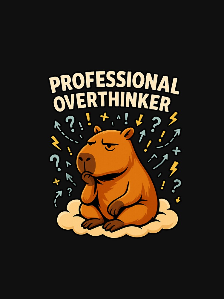 Professional Overthinker Capybara – Cute Anxiety Humor Design by MOAVE-Design T-Shirts, Hoodie, Sweatshirt (Image 3)
