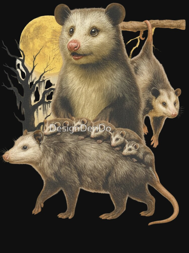 Vintage 90s Opossum, Retro Wildlife Graphic, Baby Possum Nature Animal Moon, Cute Gift Unisex Y2k Forest... (Image 3)