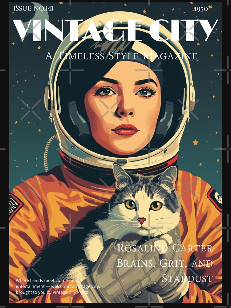 Elegant Blue Astronaut Girl Cat by Vintage City T-Shirts, Hoodie, Sweatshirt | BlankRebels.com (Image 3)