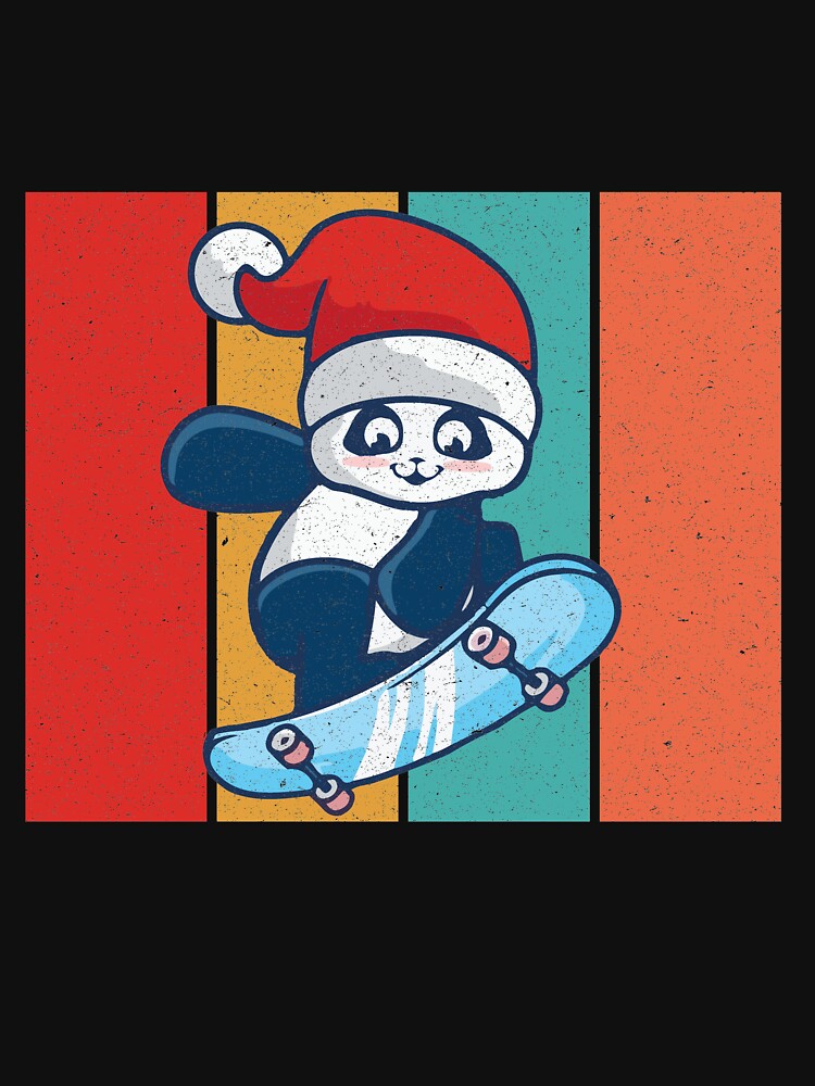 Cute Skater Panda Skatebording on Skateboard Christmas Gift by Wadia Hamda T-Shirts, Hoodie, Sweatshirt (Image 3)
