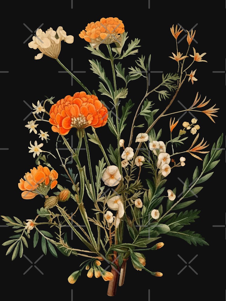 Vintage orange wildflowers by Enyr T-Shirts, Hoodie, Sweatshirt | BlankRebels.com (Image 3)