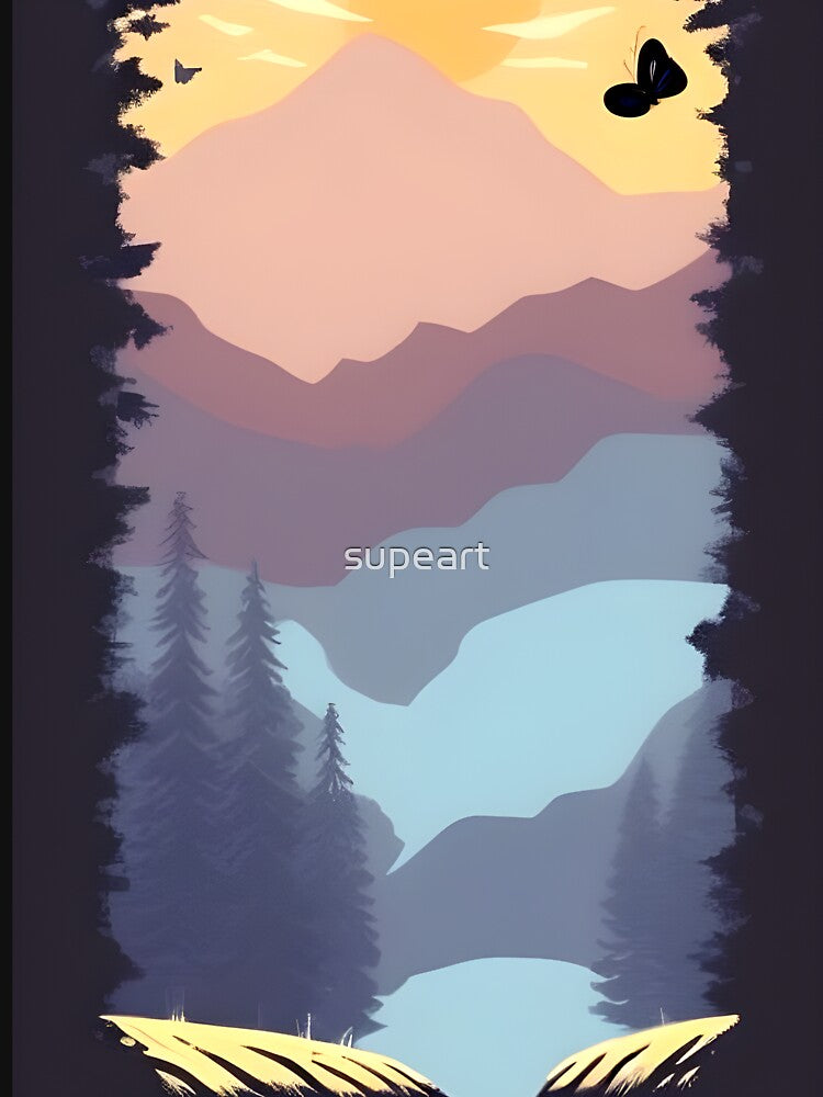 Find the Perfect Minimalist Landscape Mountain Trees Print for Your Personal Style by supeart T-Shirts, Hoodie,... (Image 3)