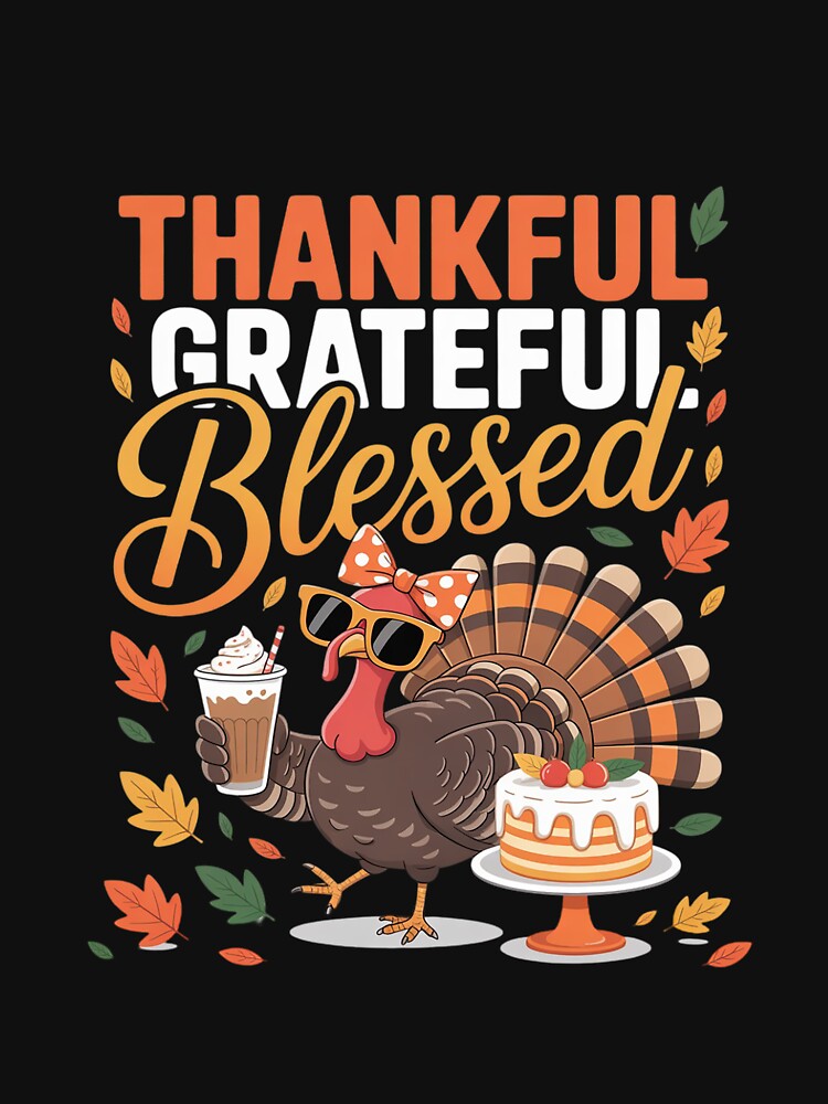 Turkey Drinking Coffee Thanksgiving Bow Womens Turkey Day by MythWoot T-Shirts, Hoodie, Sweatshirt (Image 3)