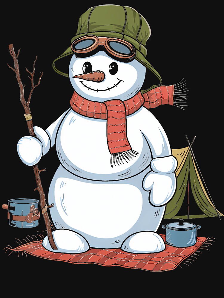 Snowman Camping Winter Fun With Adventure by RubySandy T-Shirts, Hoodie, Sweatshirt | BlankRebels.com (Image 3)