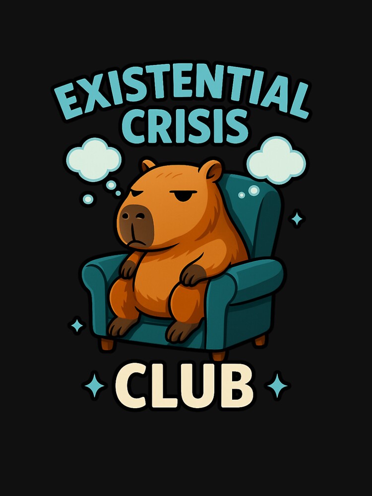 Existential Crisis Club – Capybara Meme Design by MOAVE-Design T-Shirts, Hoodie, Sweatshirt | BlankRebels.com (Image 3)