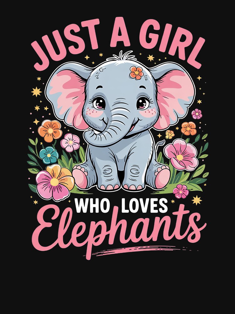 Just A Girl Who Loves Elephants Floral Elephant by angolinnArt T-Shirts, Hoodie, Sweatshirt | BlankRebels.com (Image 3)