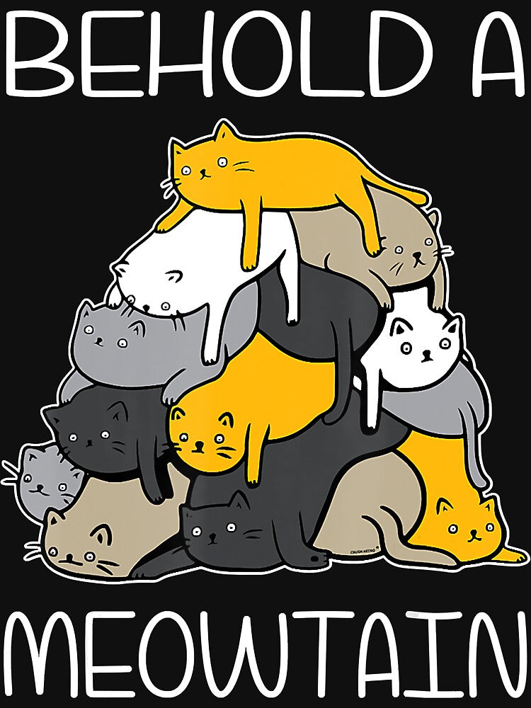 Funny Cat Shirt Behold A Meowtain Cat Mountain Tee T Shirt T-Shirt by traceyk3cch Hoodie, Sweatshirt (Image 3)