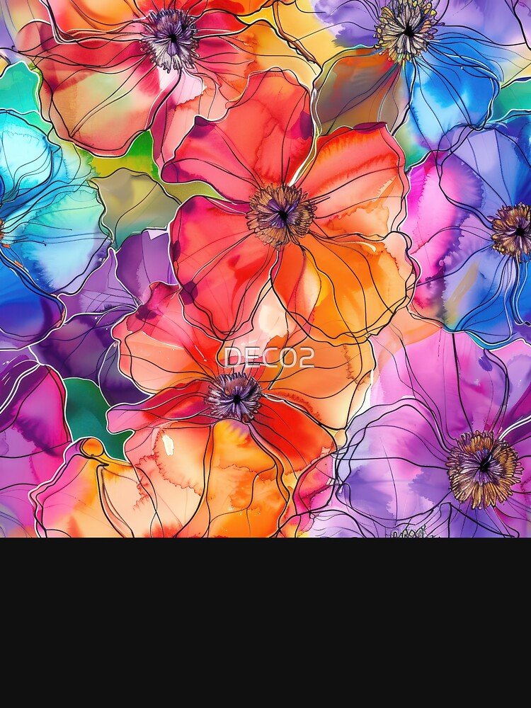 Elegant Alcohol Ink Floral Watercolor-Inspired Designs by DEC02 T-Shirts, Hoodie, Sweatshirt | BlankRebels.com (Image 3)