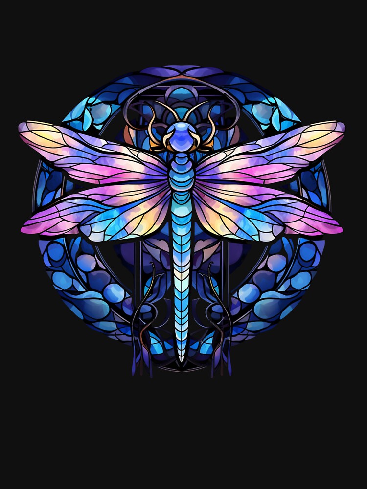 Blue and Purple Dragonfly by stainedglass101