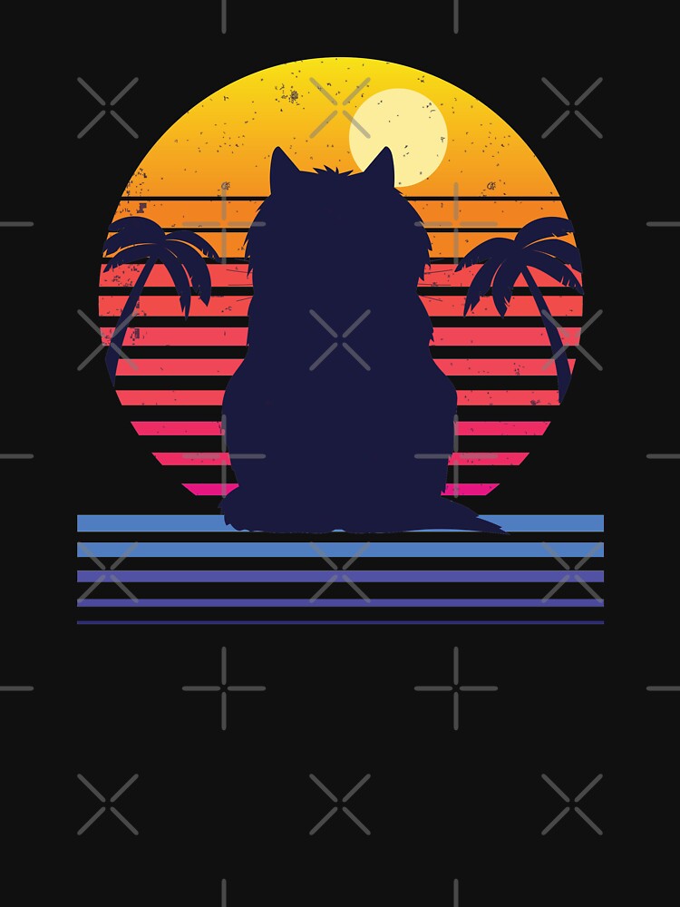 Cat Synthwave Aesthetic by MaiZephyr T-Shirts, Hoodie, Sweatshirt | BlankRebels.com (Image 3)