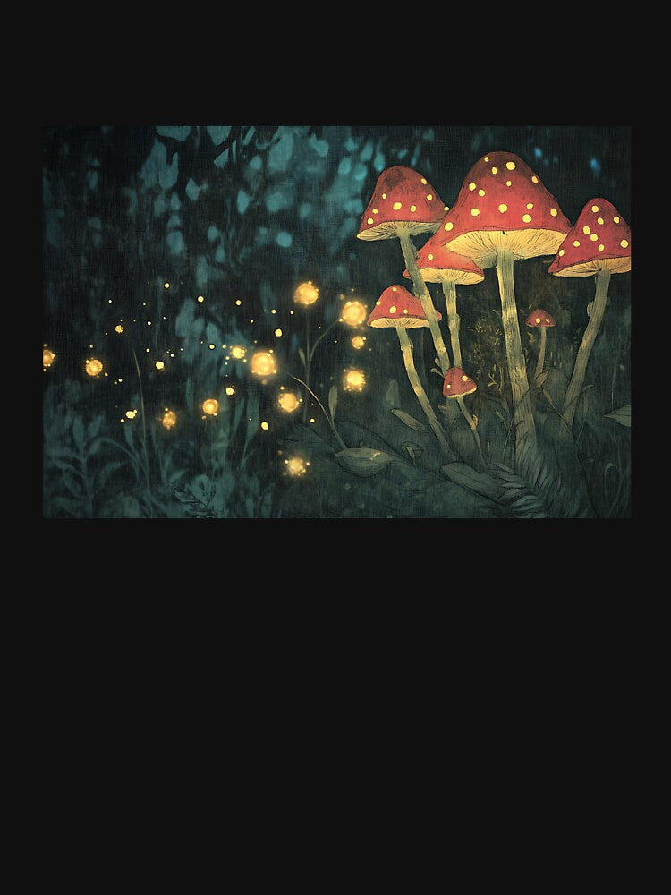 Whimsical Cottagecore: Fireflies Mushroom Circle by bapupa T-Shirts, Hoodie, Sweatshirt | BlankRebels.com (Image 3)