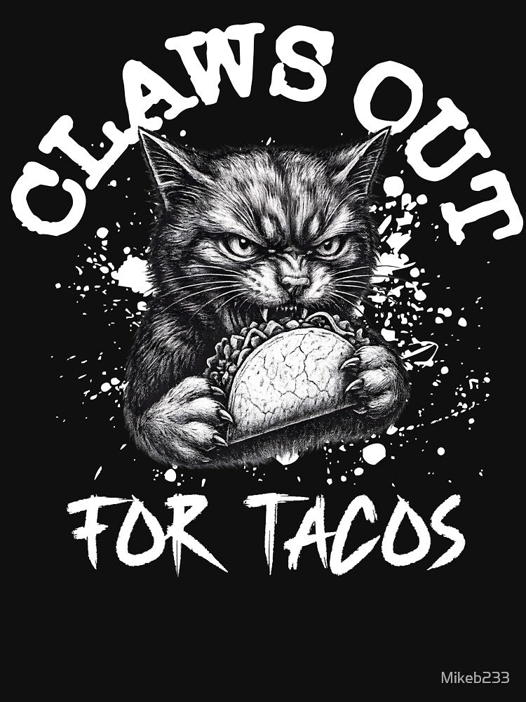 Claws Out For Tacos Funny Angry Cat Taco Hoodie by Mikeb233 T-Shirts, Sweatshirt | BlankRebels.com (Image 3)