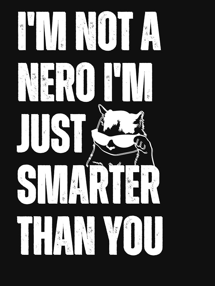 Nerd Cat I'm Not a nero I'm just smarter than you nerd cat with glasses by SlocifieShop T-Shirts, Hoodie,... (Image 3)