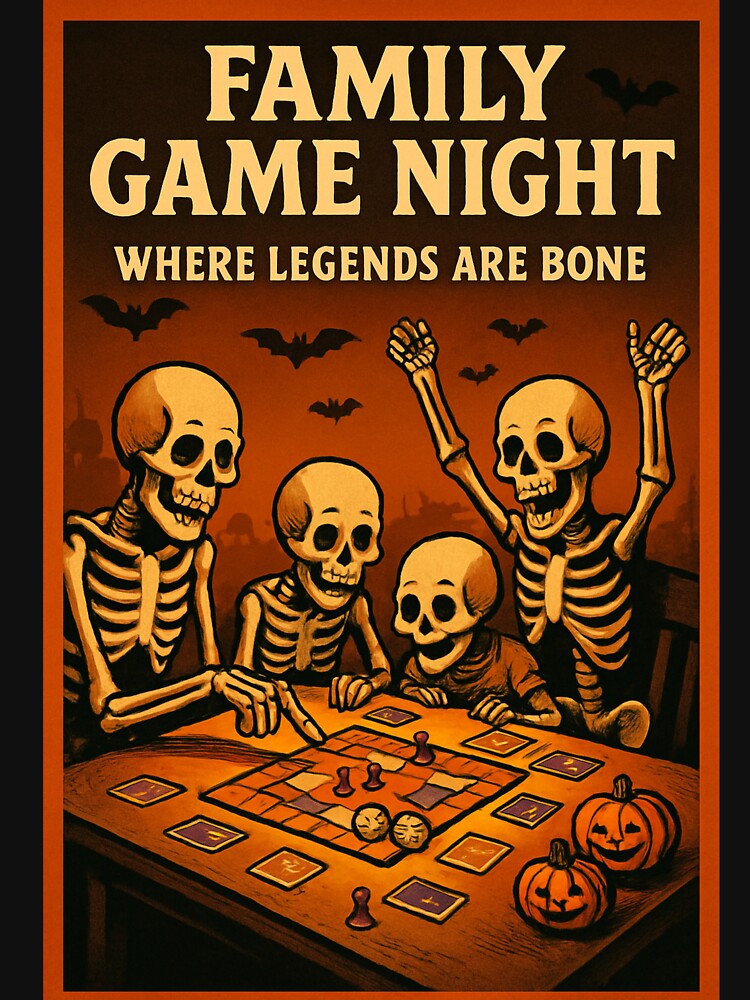 Skeleton Family Board Game Fun by VaskarPaul T-Shirts, Hoodie, Sweatshirt | BlankRebels.com (Image 3)