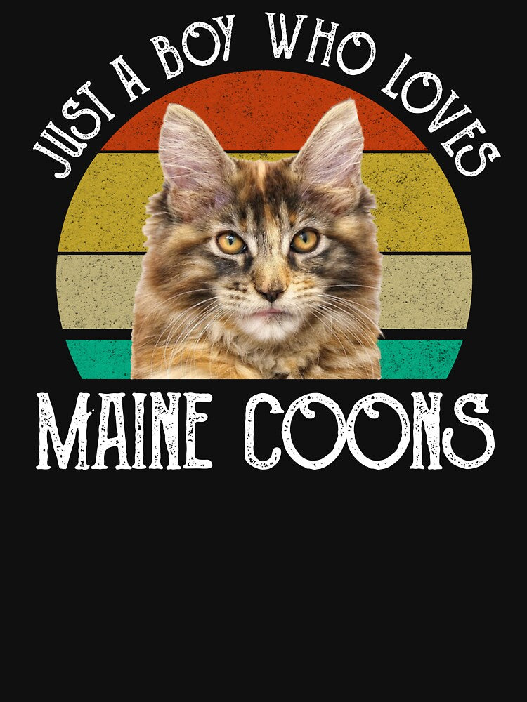 Just A Boy Who Loves Maine Coons by Cat Lady Designs T-Shirts, Hoodie, Sweatshirt | BlankRebels.com (Image 3)