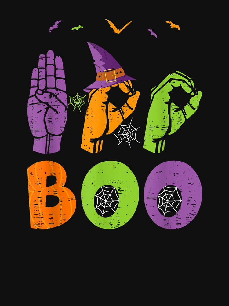 Boo Hands American Sign Language Pride ASL Halloween by Spencerhowar T-Shirts, Hoodie, Sweatshirt | BlankRebels.com (Image 3)