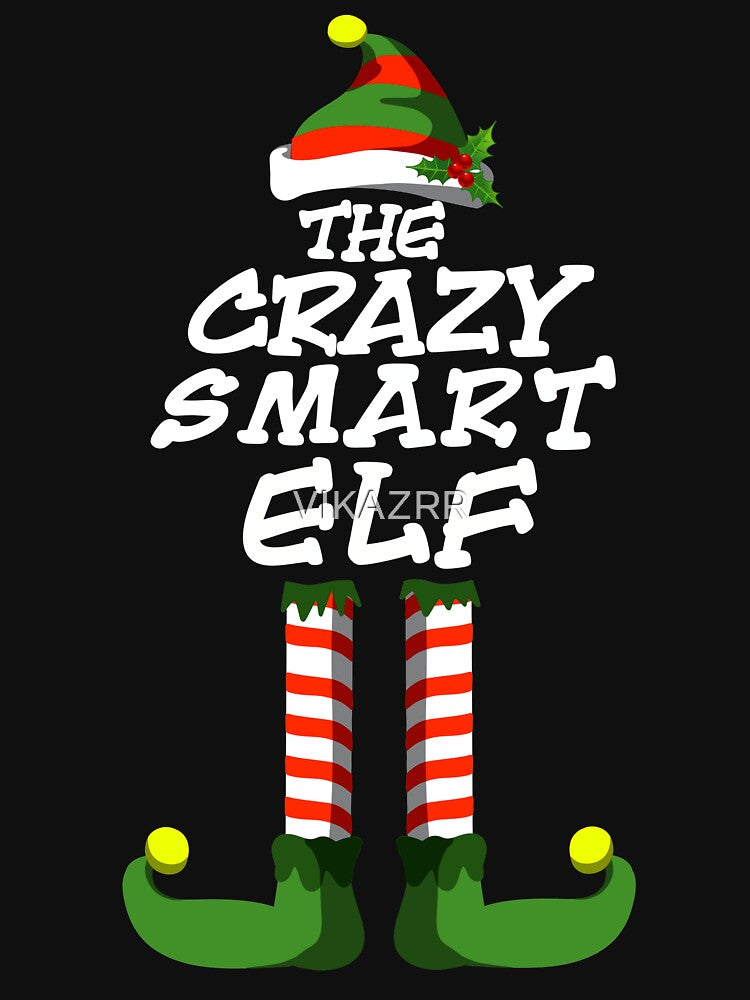 Crazy Smart Elf Matching Family Group Christmas Pajama Party by VIKAZRR T-Shirts, Hoodie, Sweatshirt (Image 3)