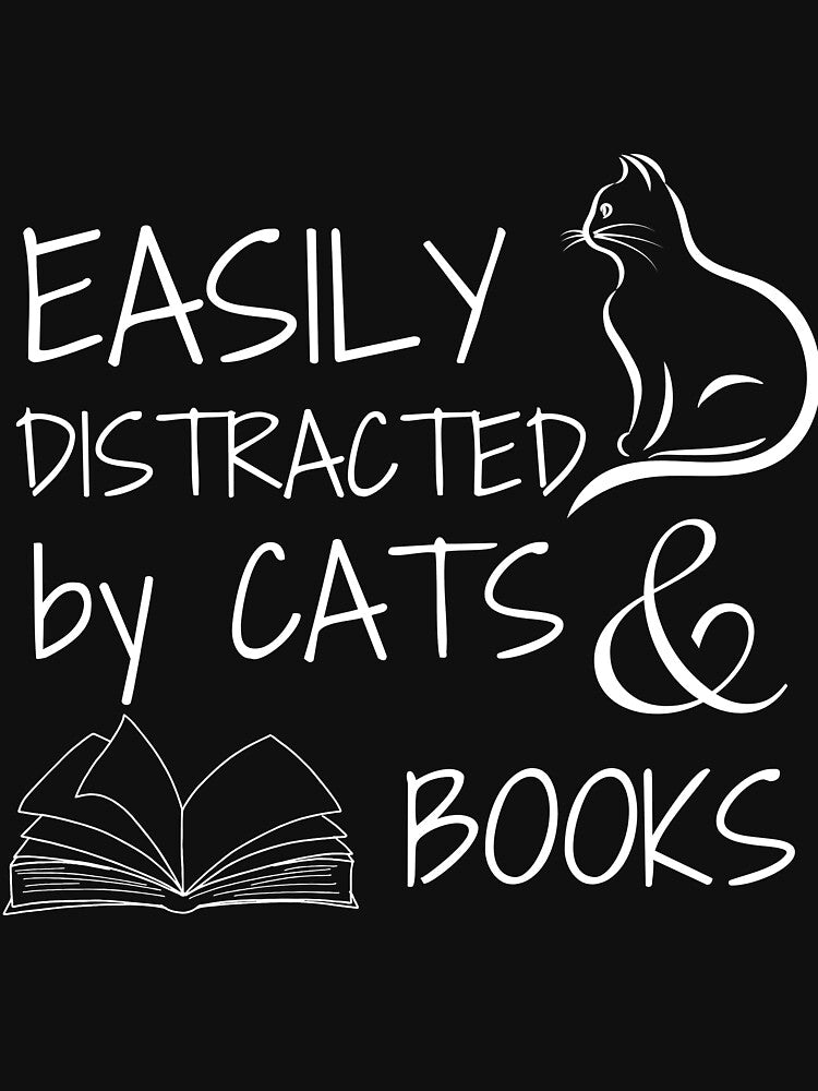 EASILY DISTRACTED BU CATS AND BOOKS by abdellhai ait ahmed T-Shirts, Hoodie, Sweatshirt | BlankRebels.com (Image 3)