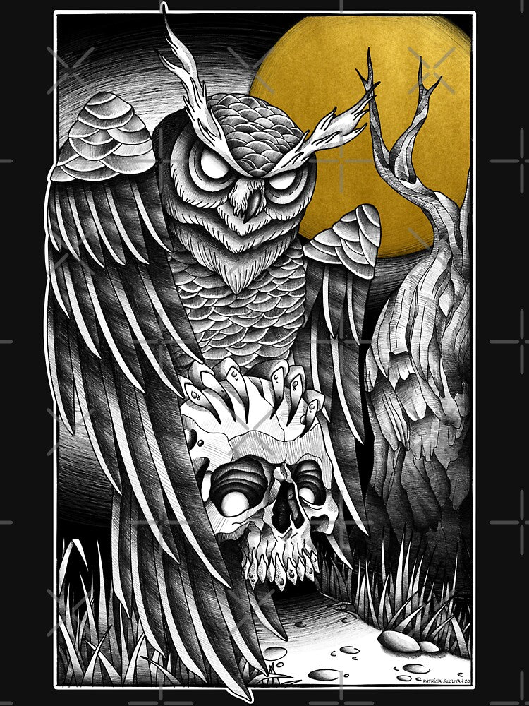 Owl & Skull by Patricia Sullivan T-Shirts, Hoodie, Sweatshirt | BlankRebels.com (Image 3)