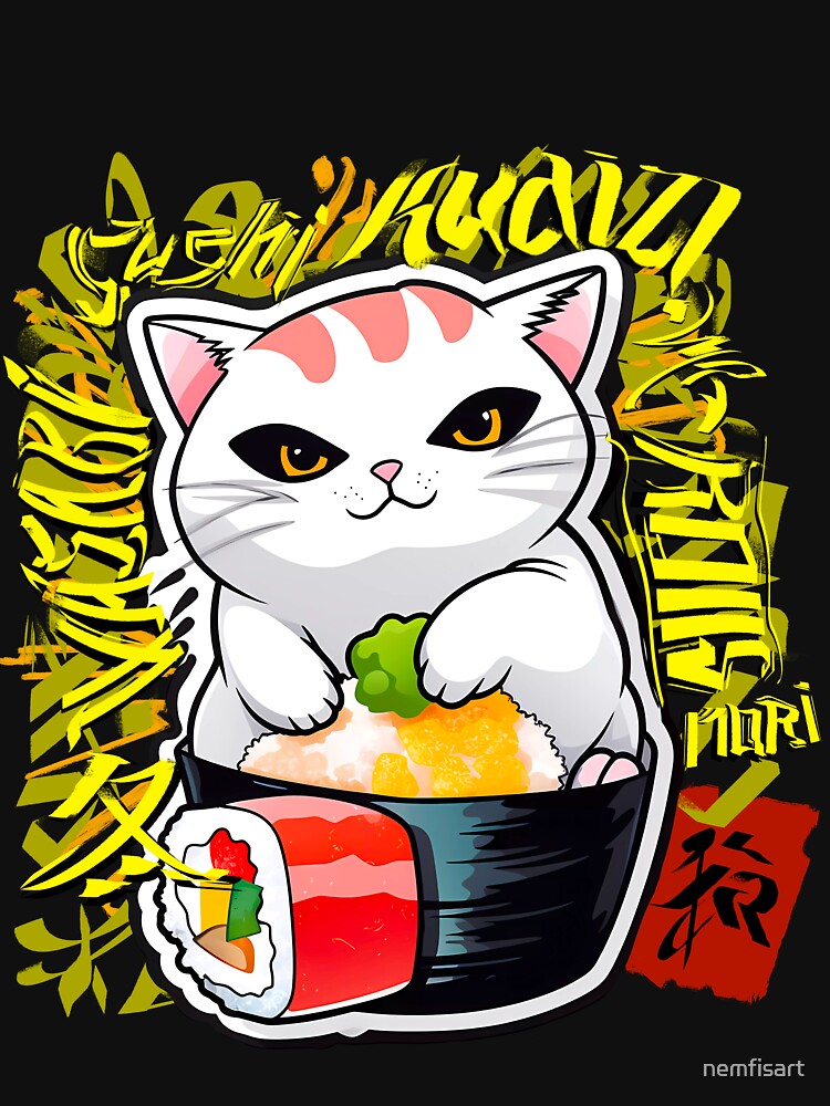 Sushi cat by nemfisart T-Shirts, Hoodie, Sweatshirt | BlankRebels.com (Image 3)