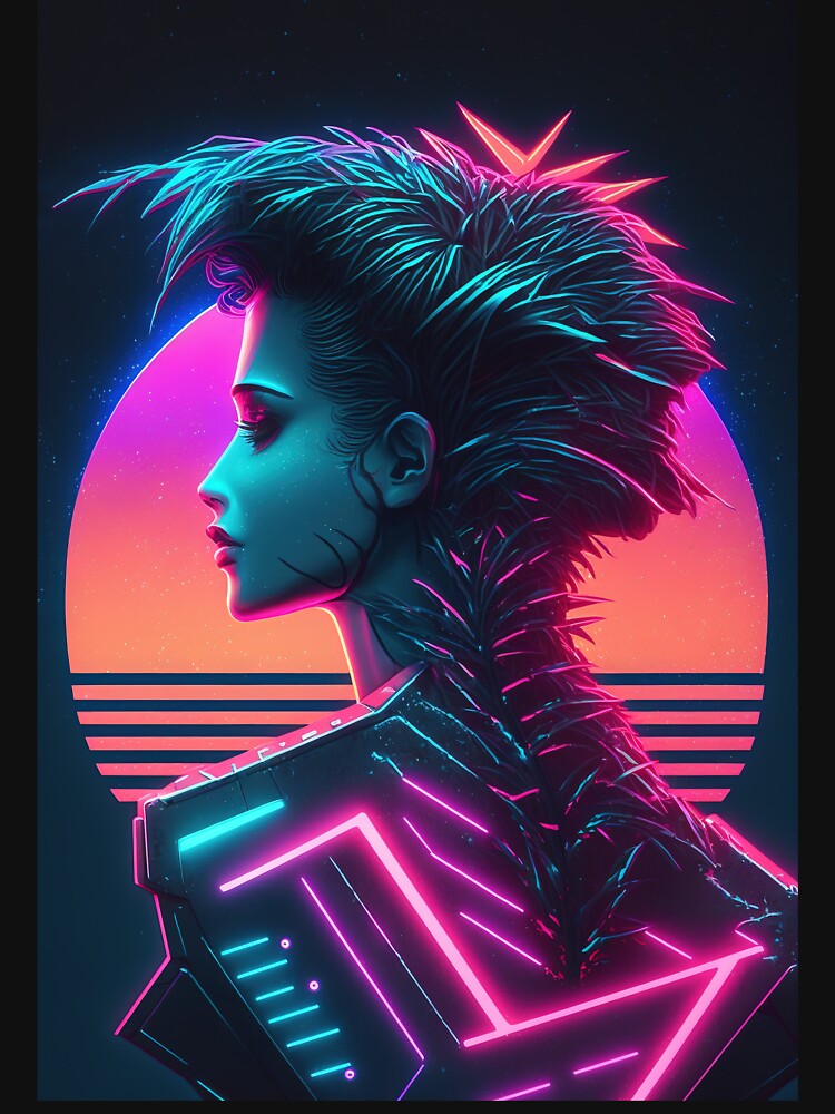 Electric Sunset: A Synthwave Cyber Femme Fatale by Mullet Monkey