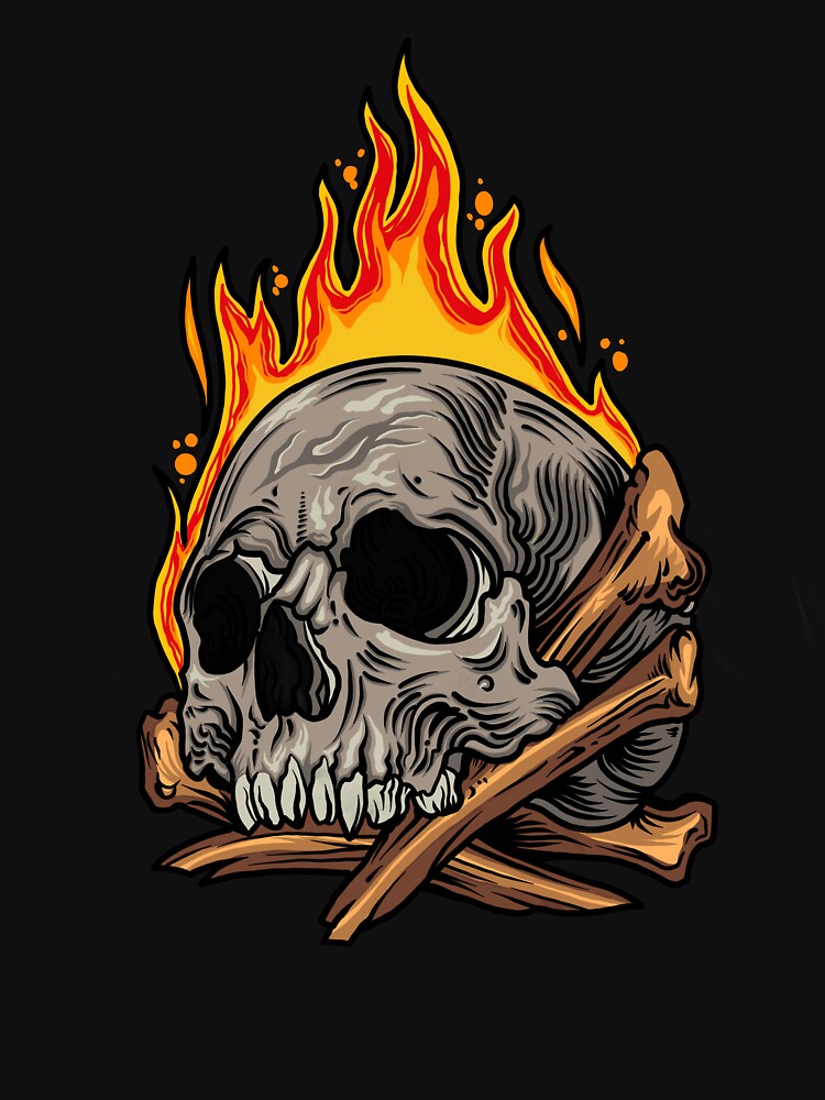 Skull that was on fire by Bayusrwd10 T-Shirts, Hoodie, Sweatshirt | BlankRebels.com (Image 3)