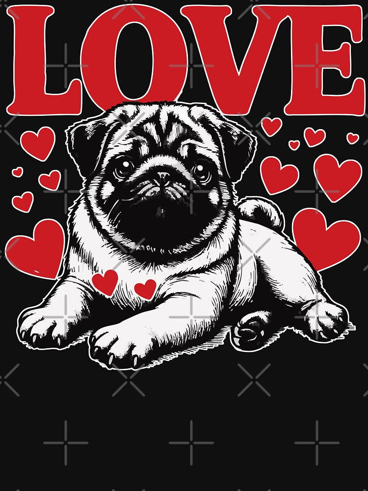 Love Cute Pug Dog Valentines Day by TomFrontierArt T-Shirts, Hoodie, Sweatshirt | BlankRebels.com (Image 3)
