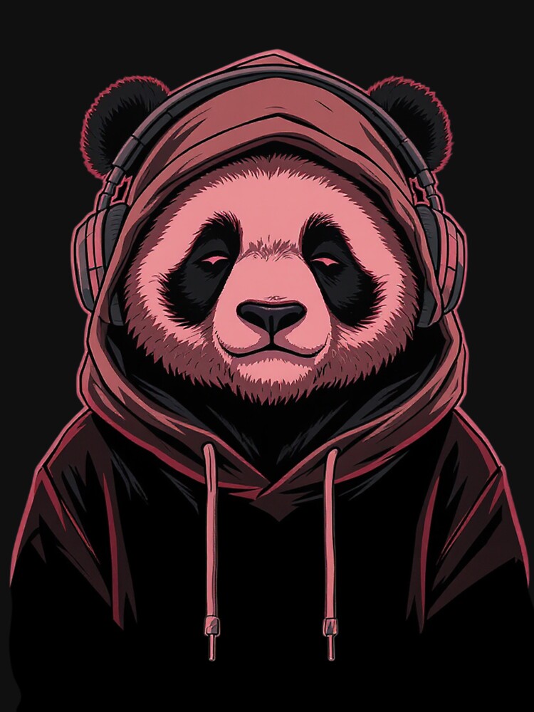 Anti-Social Calm Panda | Peaceful Panda Hoodie Streetwear Art by ColorSplash123 T-Shirts, Sweatshirt (Image 3)