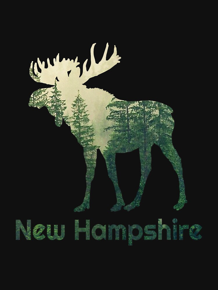 State Of New Hampshire Moose Forest by RosePlant T-Shirts, Hoodie, Sweatshirt | BlankRebels.com (Image 3)