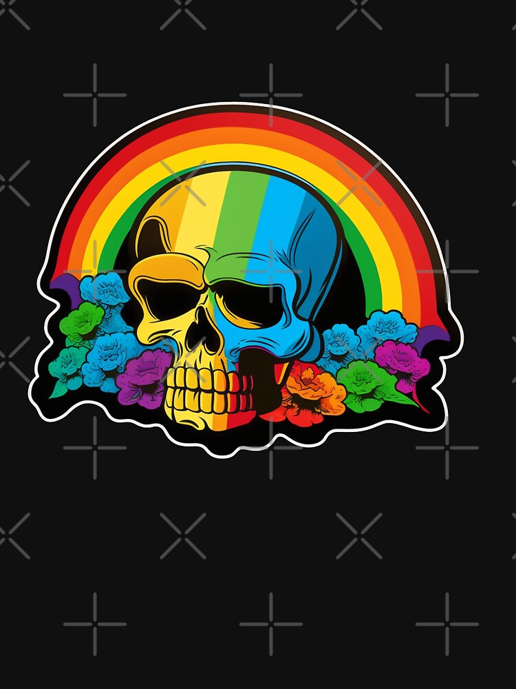 Skull Rainbow Lightning Bolt Flash Heavy Metal Cute T Shirt For Men Women Hoodie Sweatshirt Sticker Sticker by... (Image 3)