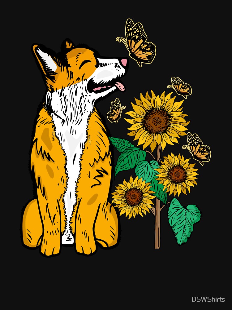 Corgi Dog Lover Gift Women Sunflower Cute Dog Corgi by DSWShirts T-Shirts, Hoodie, Sweatshirt | BlankRebels.com (Image 3)