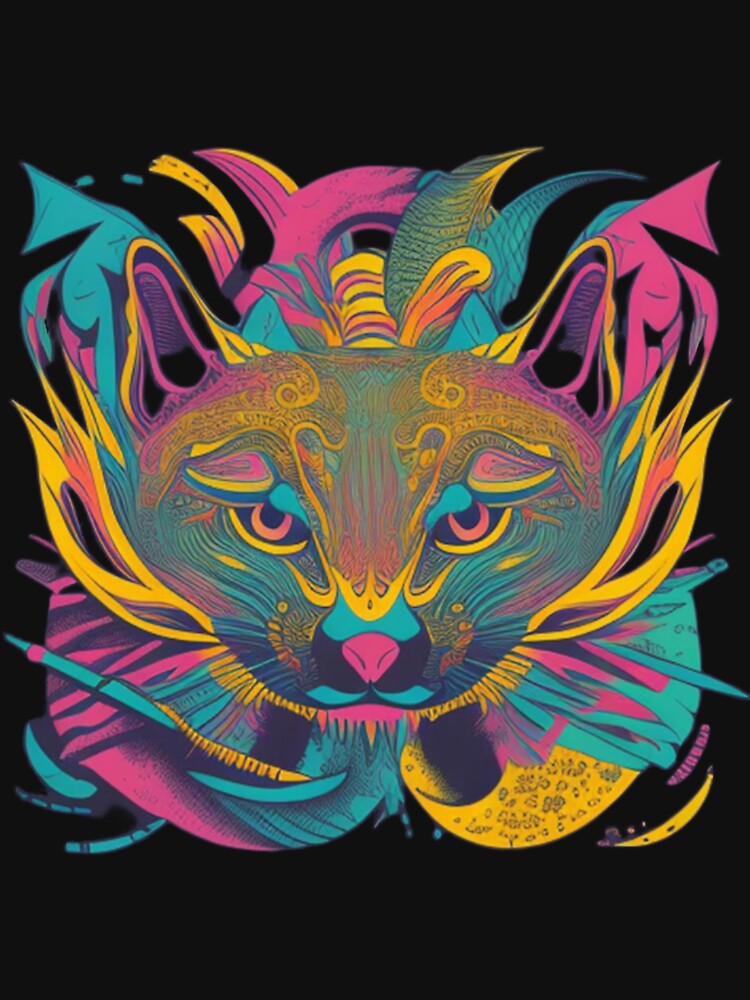 Psychedelic cat design by Roxburylane T-Shirts, Hoodie, Sweatshirt | BlankRebels.com (Image 3)