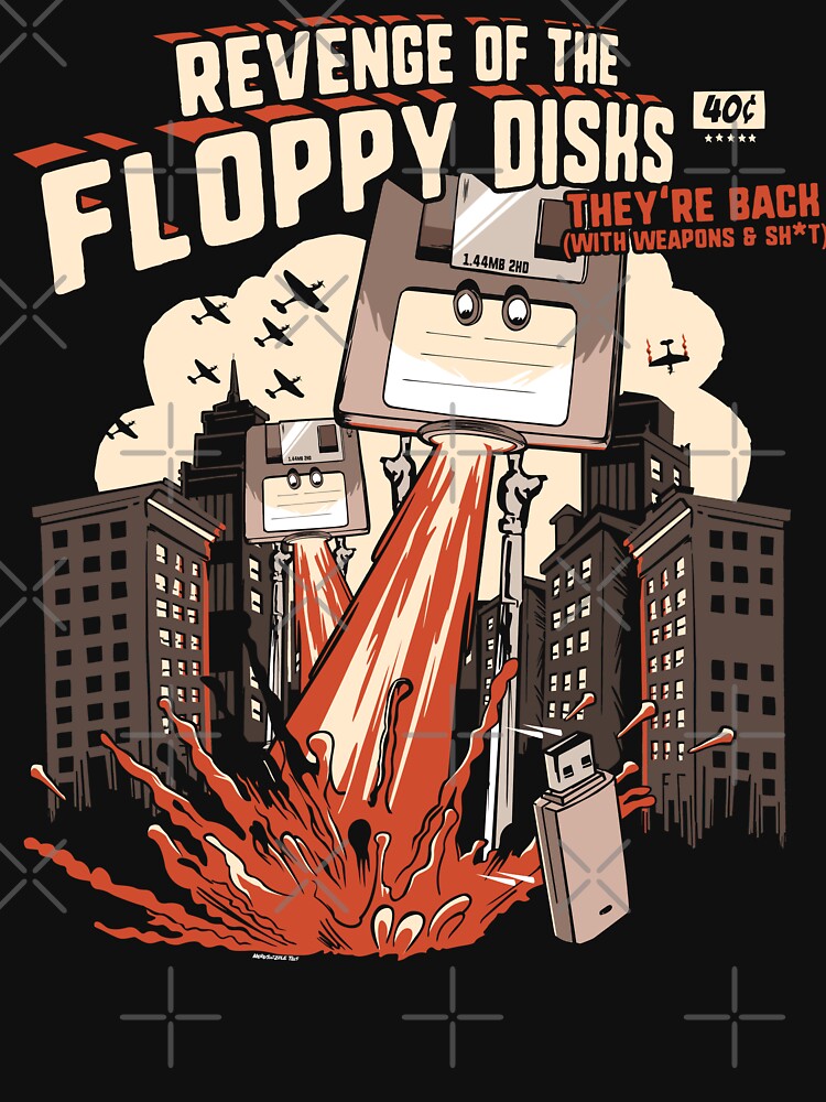 Attack of the Floppy Disks Geeky by Nerd Shizzle