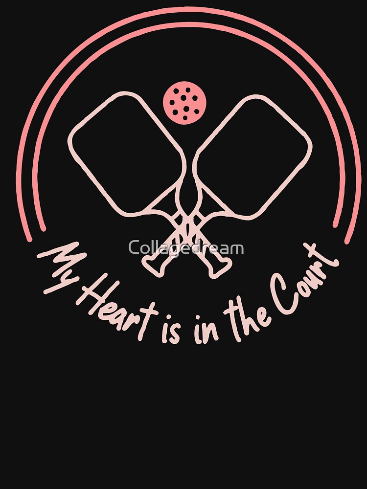 Minimal Pickleball Design for Women and Girls, Pickleball in Bloom - Aesthetic Floral Heart Design by... (Image 3)