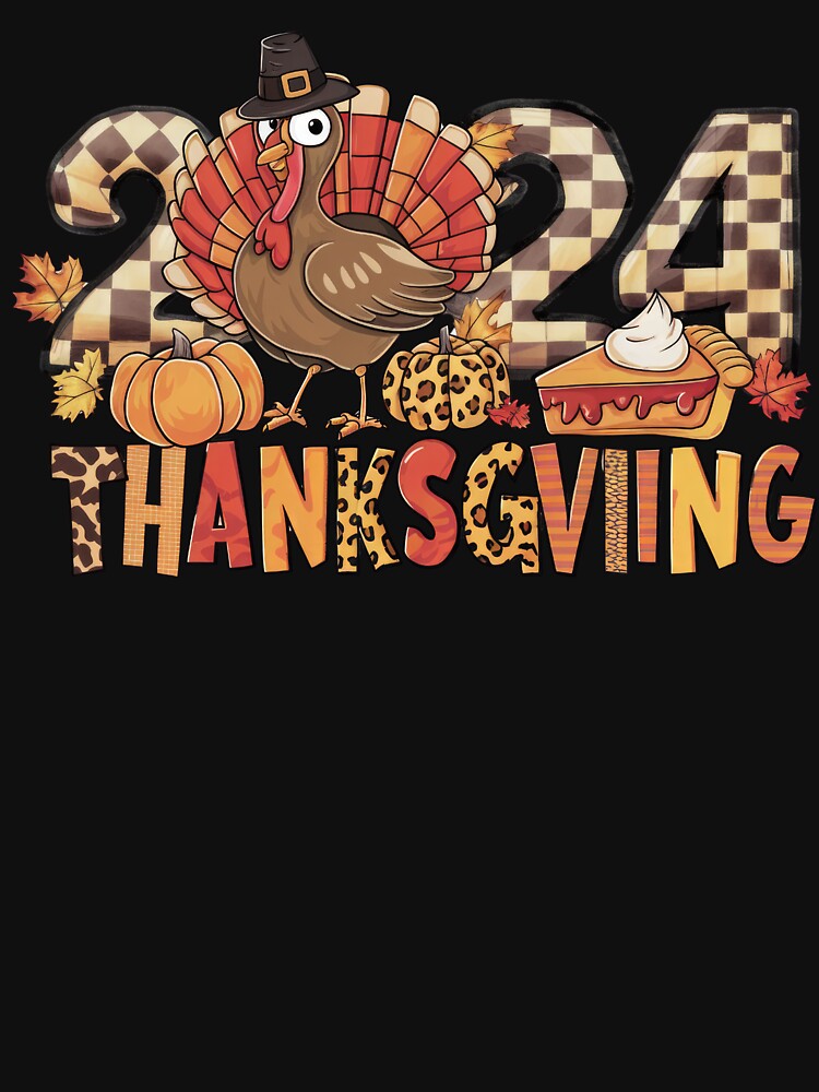 2024 Thanksgiving Turkey with Fall Harvest Elements by Digitayaa T-Shirts, Hoodie, Sweatshirt | BlankRebels.com (Image 3)