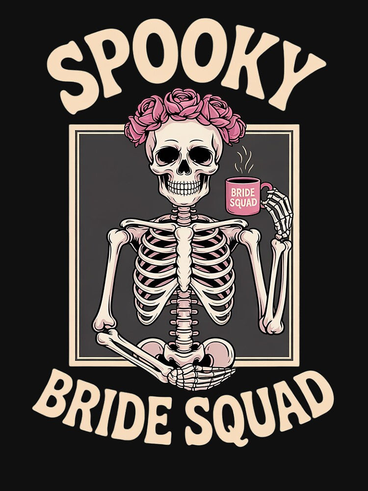 Spooky Bride Squad Skeleton Halloween Bachelorette Party by ControlCenter T-Shirts, Hoodie, Sweatshirt (Image 3)
