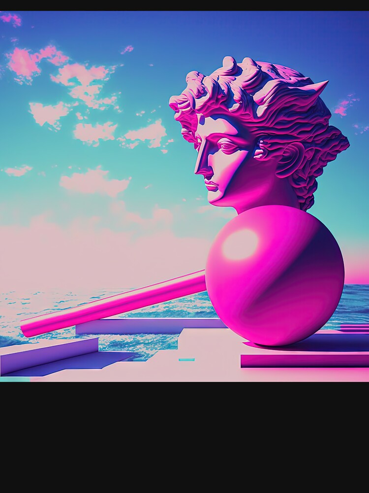 Marble Memories: A Vaporwave Tribute to Greek Antiquity by Mullet Monkey T-Shirts, Hoodie, Sweatshirt (Image 3)