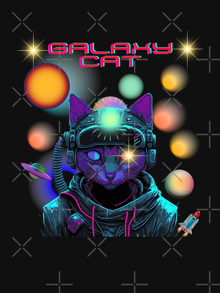 Galaxy Cat - Funny Space Cat T-Shirt by GorinART Hoodie, Sweatshirt | BlankRebels.com (Image 3)