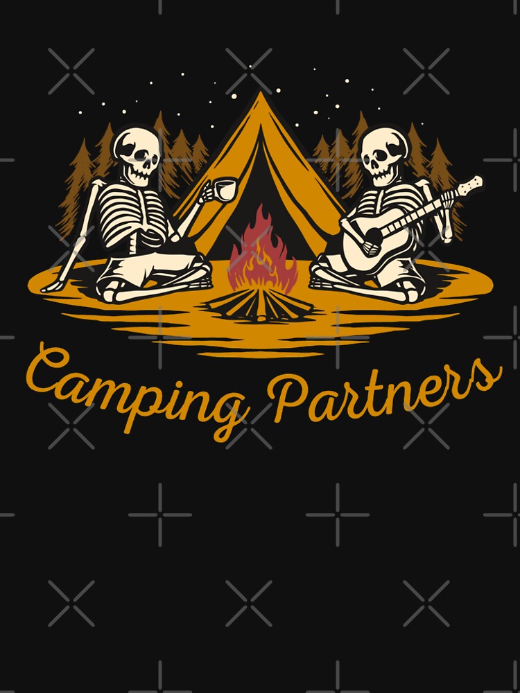Camping Partners Skull Tent Guitar Coffee funny campers by Crazy Trendy Designs T-Shirts, Hoodie, Sweatshirt (Image 2)