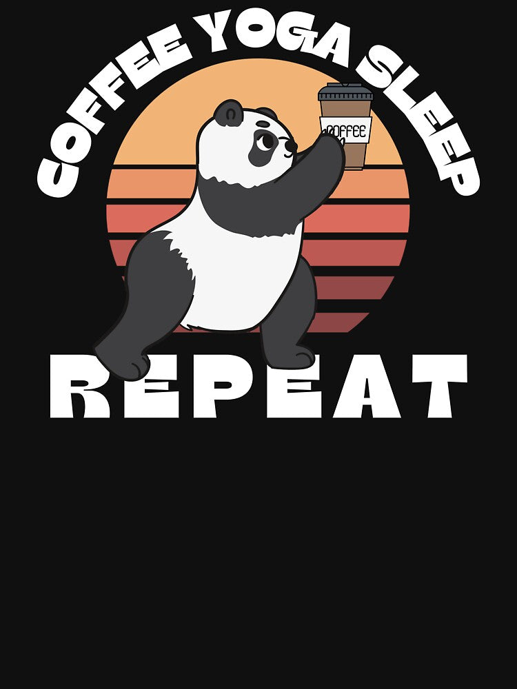 Coffee yoga sleep repeat funny yoga panda by reka88 T-Shirts, Hoodie, Sweatshirt | BlankRebels.com (Image 3)