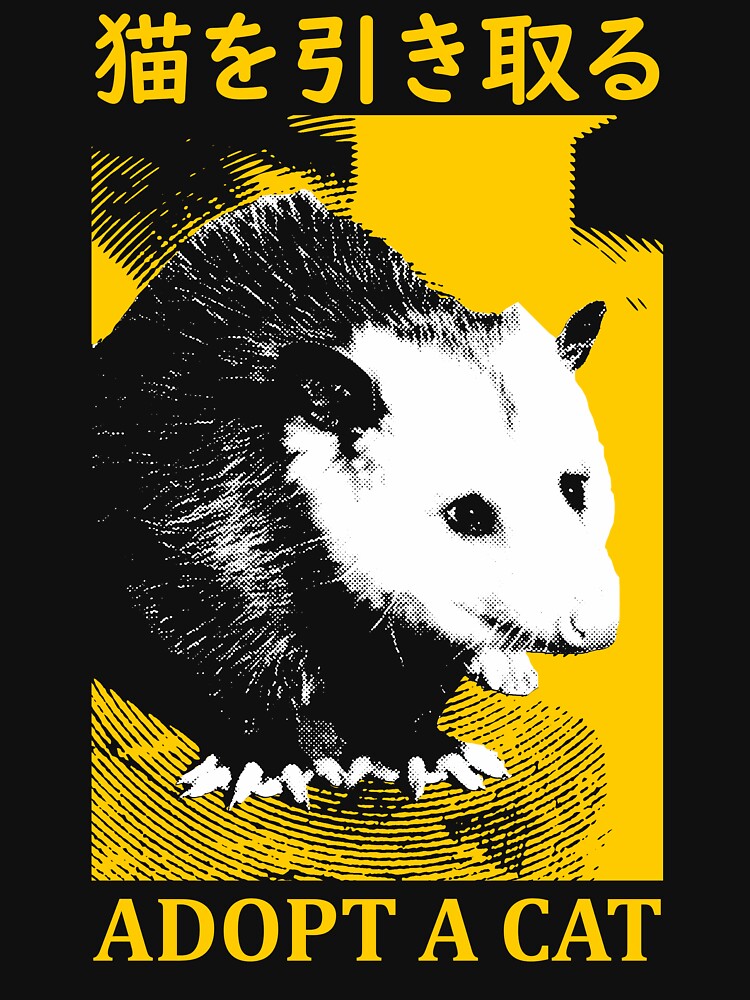 Adopt a Cat Opossum Yellow by VintageMedatsu T-Shirts, Hoodie, Sweatshirt | BlankRebels.com (Image 3)
