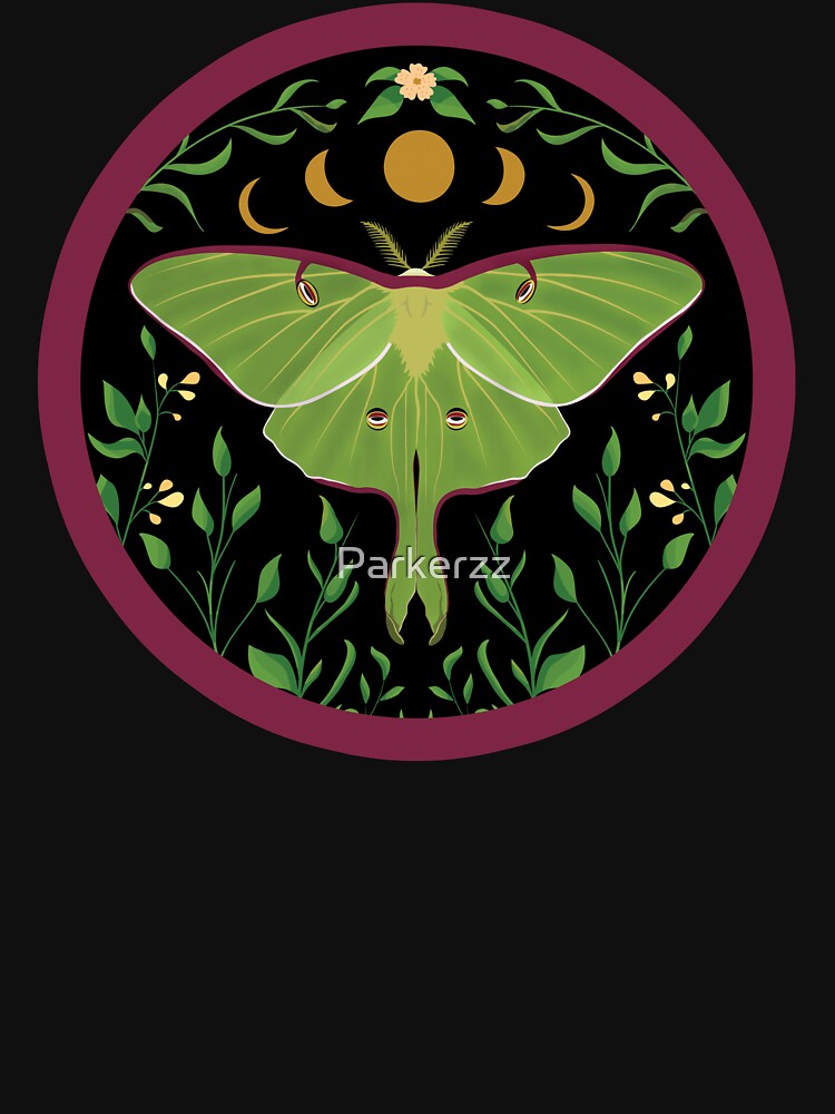 Luna Moth Celestial Moon Cottagecore Mystic Insect Design by Parkerzz T-Shirts, Hoodie, Sweatshirt (Image 3)