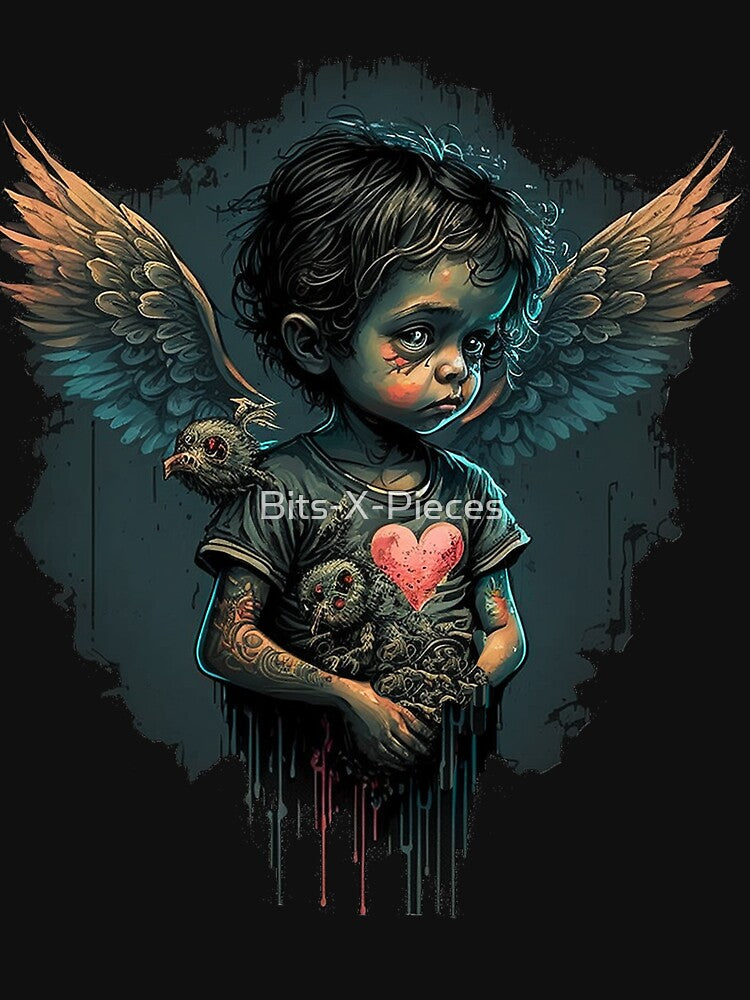 Gothic Cherub Design Perfect for Valentines Day by Bits-X-Pieces T-Shirts, Hoodie, Sweatshirt | BlankRebels.com (Image 3)
