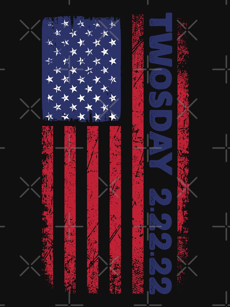 Memorable Day of the Year TWOSDAY 2.22.22 Distressed Grunge Vertical American Flag, Numerological Event, USA... (Image 3)