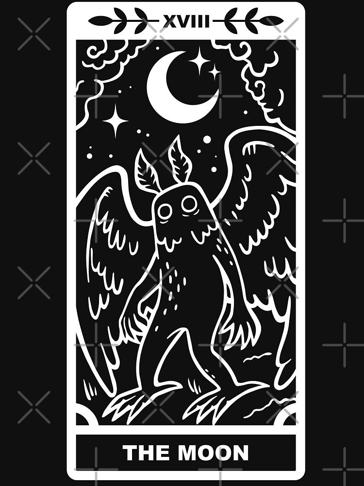 Mothman x Moon - White Lines by CryptidCoven T-Shirts, Hoodie, Sweatshirt | BlankRebels.com (Image 3)
