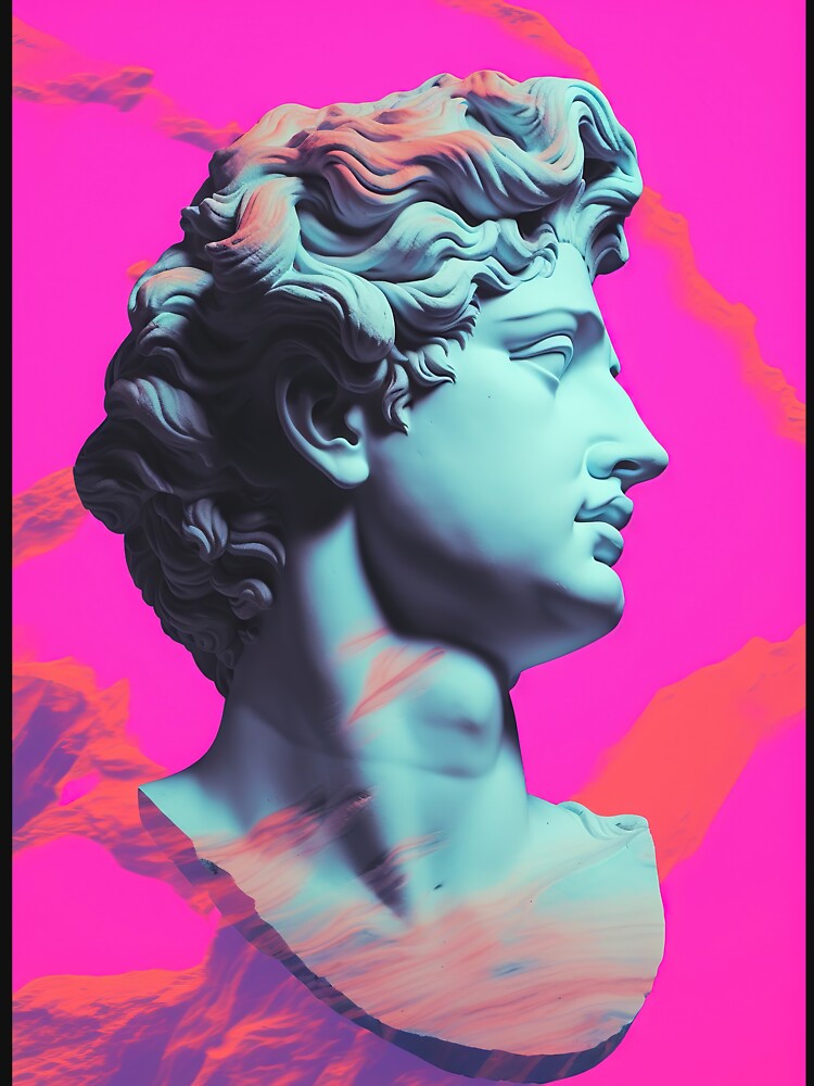 Retro Resonance: Antique Bust in Synthwave Glow by Mullet Monkey T-Shirts, Hoodie, Sweatshirt | BlankRebels.com (Image 3)