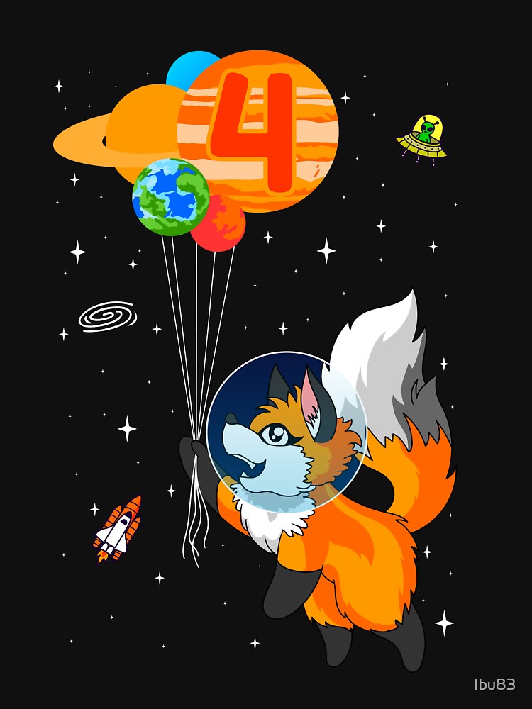 Astronaut 4th Birthday Fox astronaut costume by Ibu83 T-Shirts, Hoodie, Sweatshirt | BlankRebels.com (Image 3)