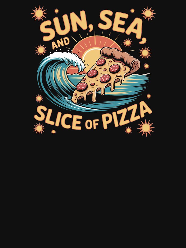 Sun, Sea, and Slice of Pizza – Beach Vibes with a Cheesy Twist by teevoxx T-Shirts, Hoodie, Sweatshirt (Image 3)